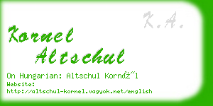 kornel altschul business card